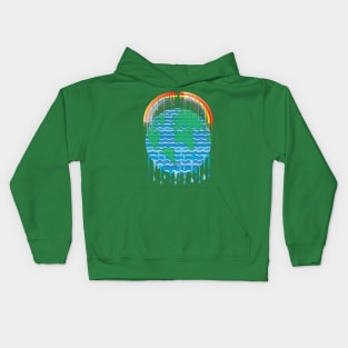 Earth melting because global warming Kids Hoodie